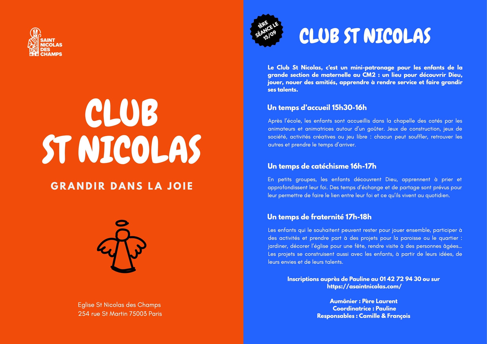 Le Club St Nicolas commence mardi !