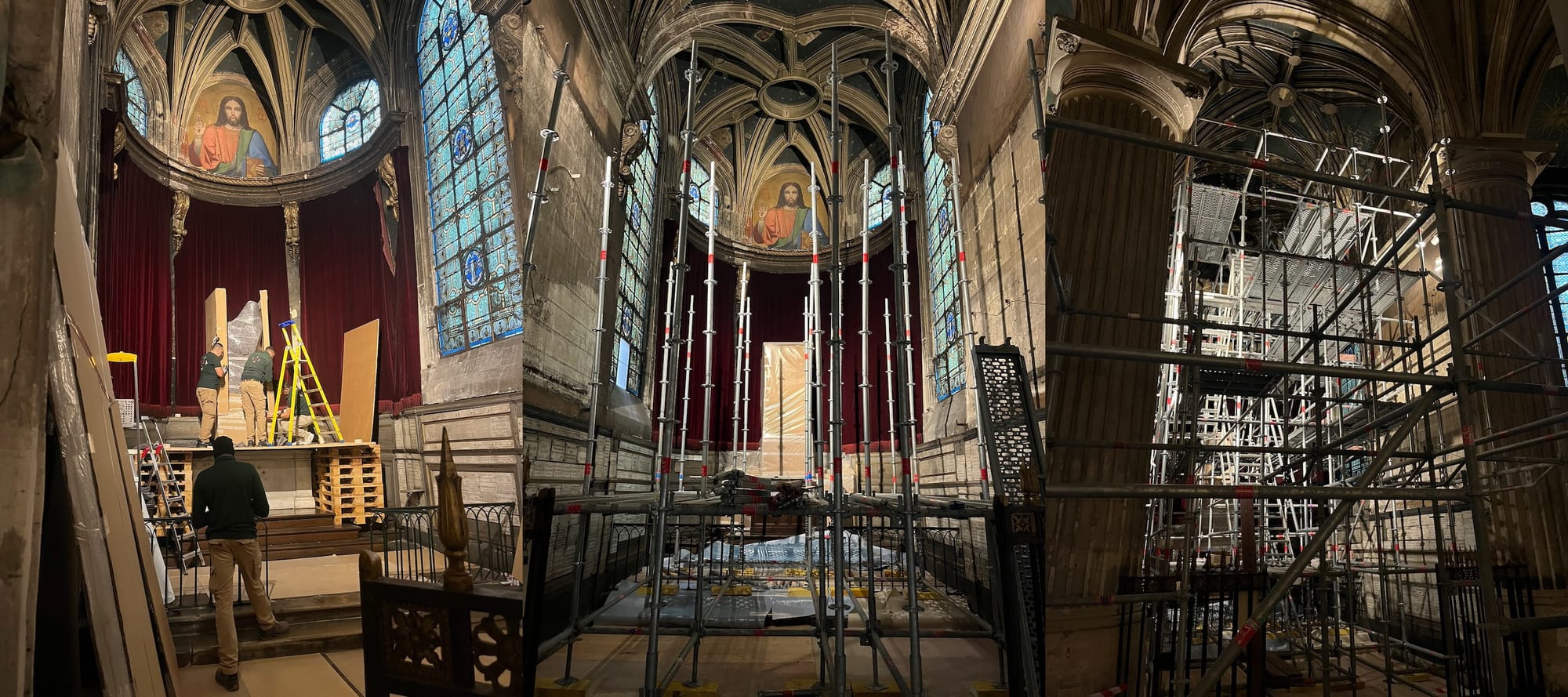 Travaux dans la chapelle mariale