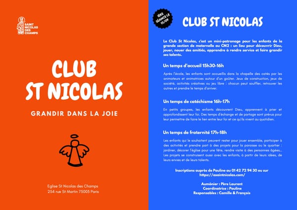 Le Club St Nicolas commence mardi !