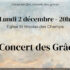 Le concert des grâces – Lundi 2 décembre