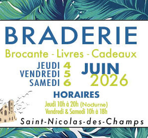 Braderie-Brocante-Livres Cadeaux-Vintage – 4 au 6 juin